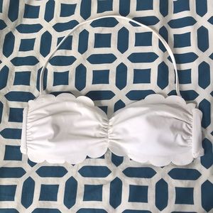 White scalloped bikini top
